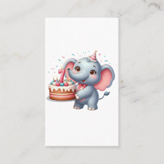 Tarjeta De Recepción Cumpleaños 7 de elefante lindo