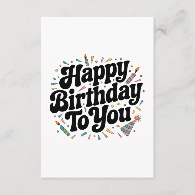 Tarjeta De Recepción Cumpleaños Confeti Retro (Anverso)