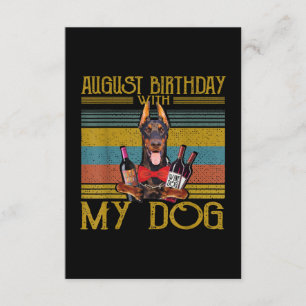 Tarjeta De Recepción Cumpleaños De Agosto Con Mi Perro Doberman Pinsche