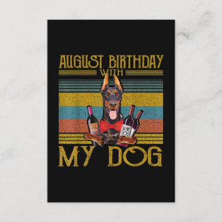 Tarjeta De Recepción Cumpleaños De Agosto Con Mi Perro Doberman Pinsche