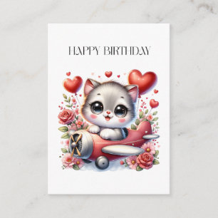 Tarjeta De Recepción Cumpleaños de Kitten Pilot