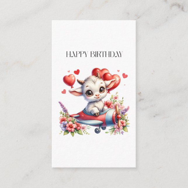 Tarjeta De Recepción Cumpleaños de Piloto de Cabra (Anverso)
