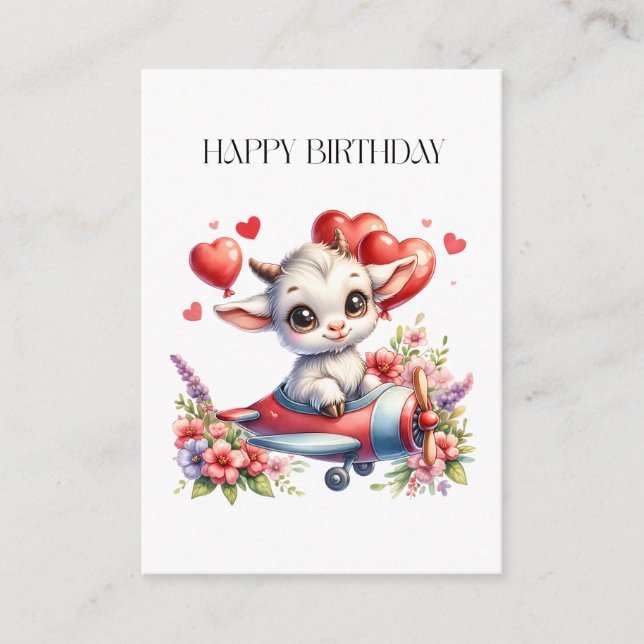 Tarjeta De Recepción Cumpleaños de Piloto de Cabra (Anverso)