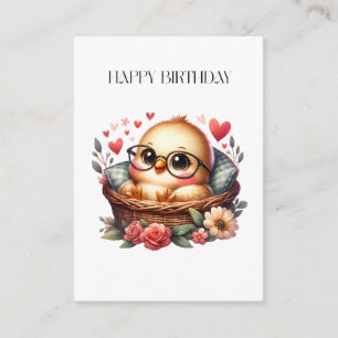 Tarjeta De Recepción Cumpleaños de Pollita Inteligente