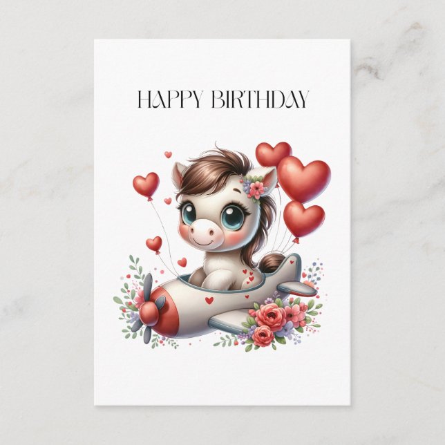 Tarjeta De Recepción Cumpleaños de Pony Pilot (Anverso)