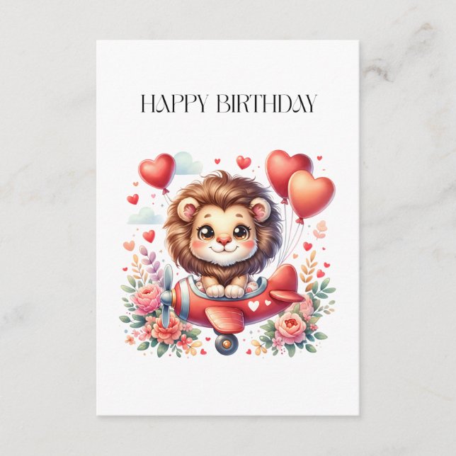 Tarjeta De Recepción Cumpleaños del León Volador (Anverso)