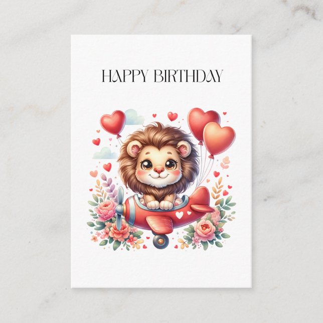 Tarjeta De Recepción Cumpleaños del León Volador (Anverso)