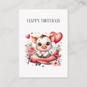 Tarjeta De Recepción Cumpleaños del piloto cerdo