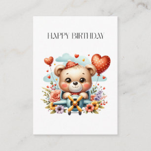 Tarjeta De Recepción Cumpleaños del piloto de osito de peluche