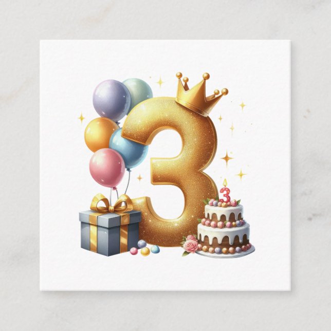 Tarjeta De Recepción Cumpleaños dorado 3 (Anverso)