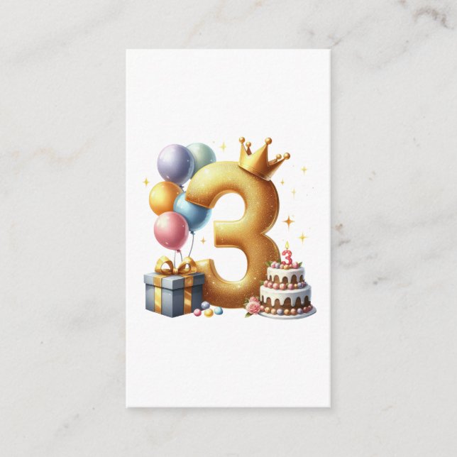 Tarjeta De Recepción Cumpleaños dorado 3 (Anverso)