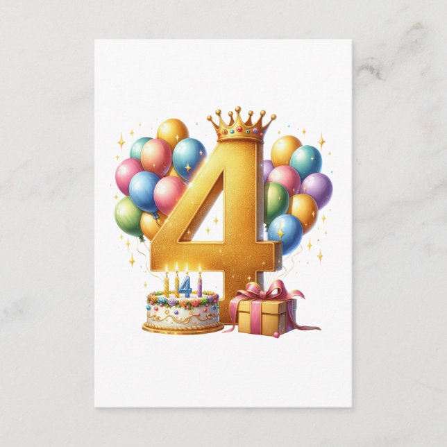 Tarjeta De Recepción Cumpleaños dorado 4 (Anverso)