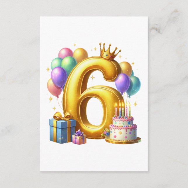 Tarjeta De Recepción Cumpleaños dorado 6 (Anverso)