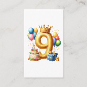 Tarjeta De Recepción Cumpleaños dorado número 9
