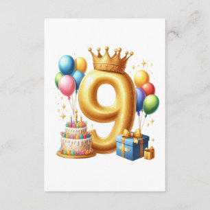 Tarjeta De Recepción Cumpleaños dorado número 9