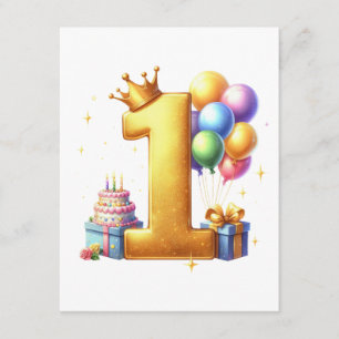 Tarjeta De Recepción Cumpleaños dorado primero