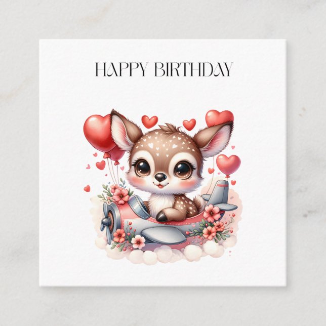 Tarjeta De Recepción Cumpleaños piloto ciervo (Anverso)