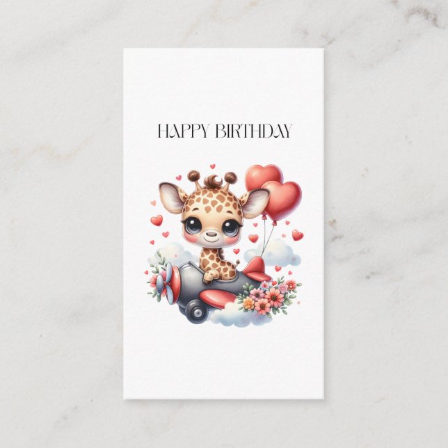 Tarjeta De Recepción Cumpleaños piloto jirafa (Anverso)