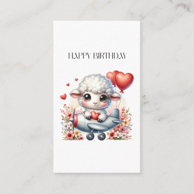 Tarjeta De Recepción Cumpleaños Piloto Oveja (Anverso)