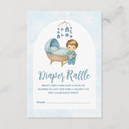 Tarjeta De Recepción Cuna móvil azul cúbica de bebé Diaper Raffle