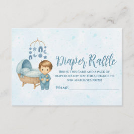 Tarjeta De Recepción Cuna móvil azul cúbica de bebé Diaper Raffle