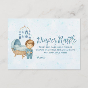 Tarjeta De Recepción Cuna móvil azul cúbica de bebé Diaper Raffle