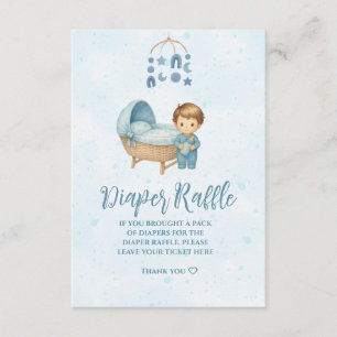 Tarjeta De Recepción Cuna móvil azul cúbica de bebé Diaper Raffle