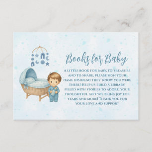 Tarjeta De Recepción Cuna móvil azul cúbica para bebés libros para bebé
