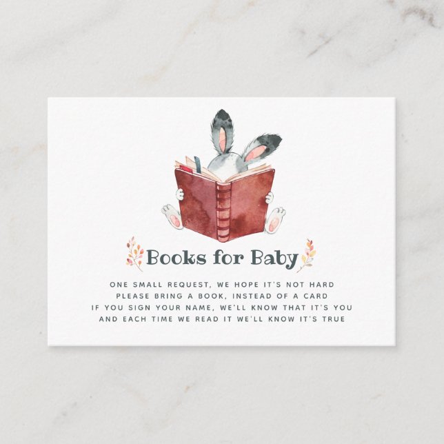 Tarjeta De Recepción Cunte Bunny Otoño - Solicitud de libro de Baby Sho (Anverso)