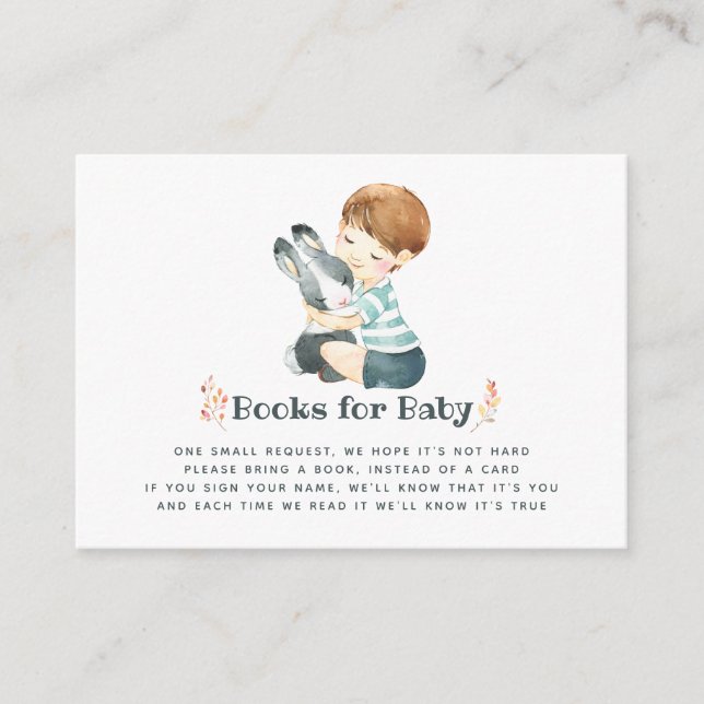 Tarjeta De Recepción Cunte Bunny Otoño - Solicitud de libro de Baby Sho (Anverso)
