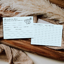 Tarjeta De Recepción Cupid Blue Bridal Shower Recipe For The Bride