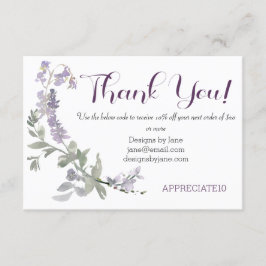 Tarjeta De Recepción Cupón de pequeña empresa Purple Gracias Insertar T