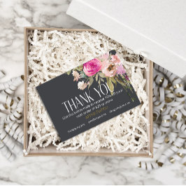 Tarjeta De Recepción Cupón para pequeñas empresas Dusty Pink Floral Gra