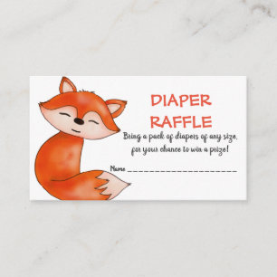 Tarjeta De Recepción Curte Baby Fox   Diaper Raffle   BABY SHOWER