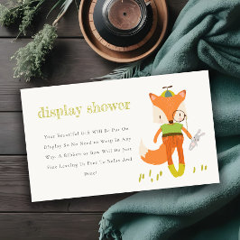 Tarjeta De Recepción Curte Woodland Fun Fox Display Shower Baby Shower