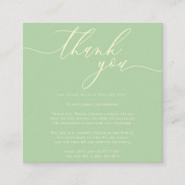 Tarjeta De Recepción Custom Photo Thank You Mini Pistachio & Cream