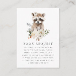 Tarjeta De Recepción Cuta acuarela Raccoon Baby Shower Solicitud de lib