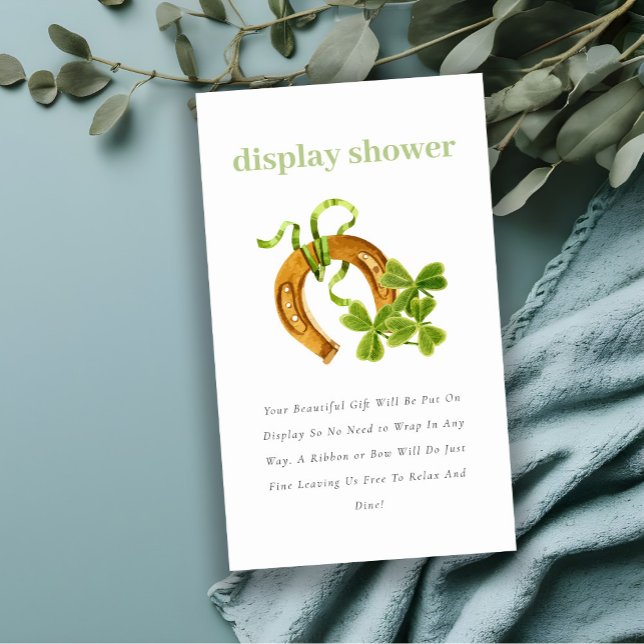 Tarjeta De Recepción Cuta Lucky Shamrock Display Shower Baby Shower (Subido por el creador)