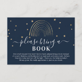 Tarjeta De Recepción Cuta trae un libro de oro arcoiris y estrellas Bab