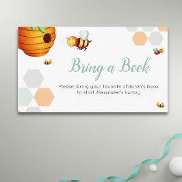 Tarjeta De Recepción Cute Abete Bring a Book Baby Shower