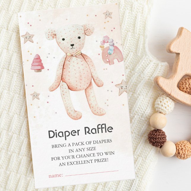 Tarjeta De Recepción Cute acuarela Bebé Juguetes Teddy Bear Diaper Raff (Subido por el creador)