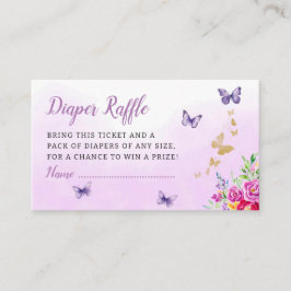 Tarjeta De Recepción Cute acuarela Floral Baby Shower Diaper Raffle