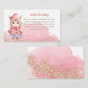 Tarjeta De Recepción Cute acuarela Kitty Cat Winter Coat Baby Shower