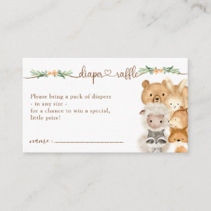 Tarjeta De Recepción Cute Animales Baby Shower New Mommy Diaper Raffle