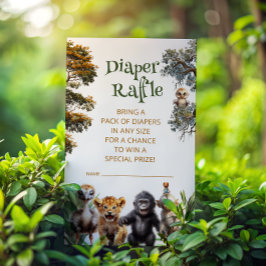 Tarjeta De Recepción Cute Animales Género Neutral Diaper Raffle Cards