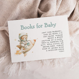 Tarjeta De Recepción Cute Astronaut Teddy Bear Books for Baby Shower