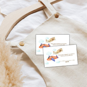 Tarjeta De Recepción Cute Aviator Avión Sorteo de Pañales Baby Shower