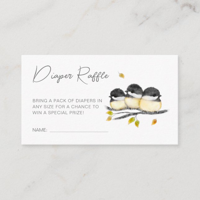Tarjeta De Recepción Cute Baby Bird Chickadees Baby Shower (Anverso)