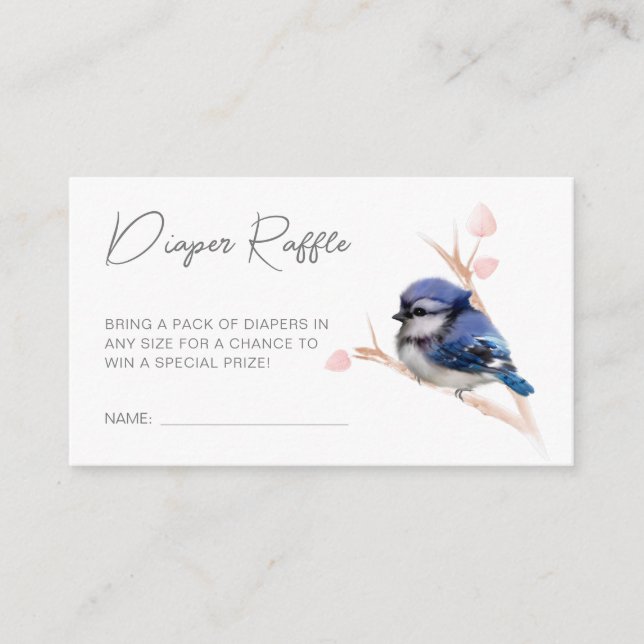 Tarjeta De Recepción Cute Baby Blue Jay Baby Shower (Anverso)