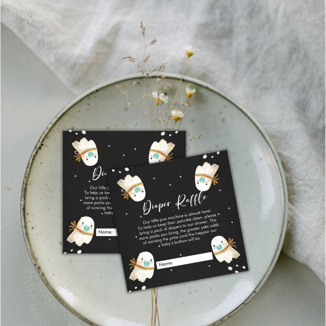 Tarjeta De Recepción Cute Baby Ghost Halloween Fall Diaper Raffle (Cute Baby Ghost Halloween Fall Diaper Raffle Enclosure Card)